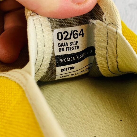 Sea Vees Womens BAJA SLIP ON FIESTA Yellow Canvas Slip On Casual Shoes Sz 7 M - Picture 9 of 10